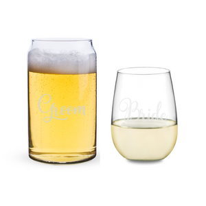 Bride and Groom glasses - Wedding or Engagement gift