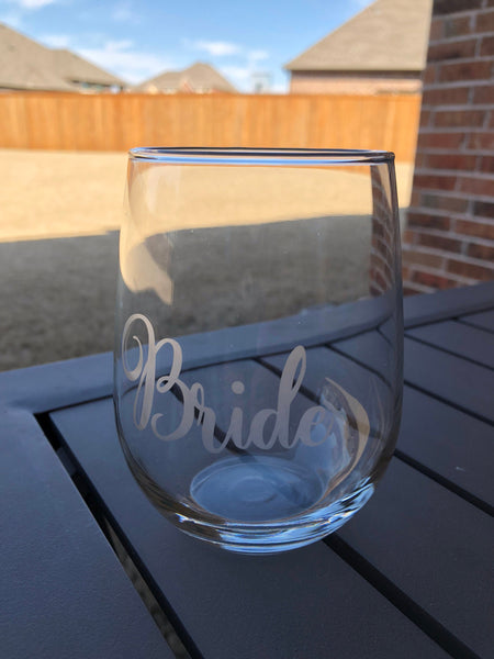 Bride wine glass, bride, wedding gift, bachelorette gift, bridal gift, wine, wine glass, personalized gift, wedding, engagement gift