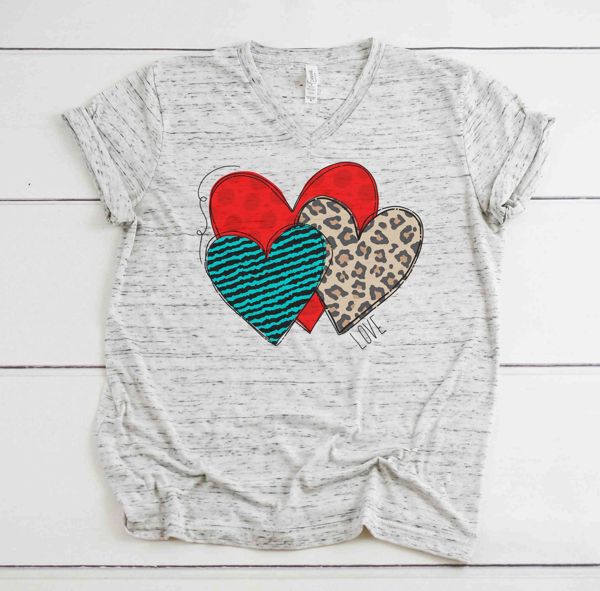 Leopard Print and Hearts - Hearts T-shirt - Valentines Day Shirt - Mom - Teacher - Cute shirt for Women - School Team - Valentine's Shirt