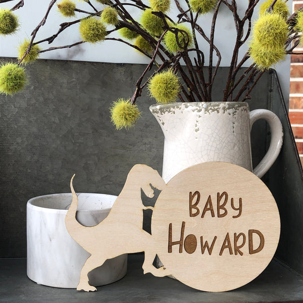 Birth Announcement Sign, Newborn Birth Stats Sign, Newborn Photo Prop, Dinosaur Nursery Decor - Baby Announcement - Baby Shower Gift - Baby