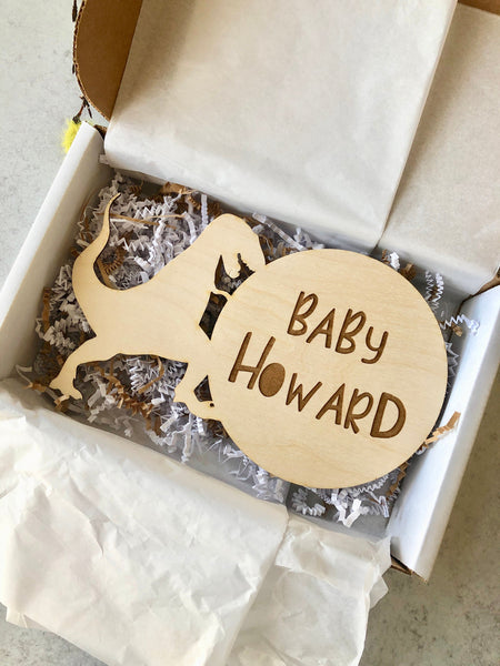 Birth Announcement Sign, Newborn Birth Stats Sign, Newborn Photo Prop, Dinosaur Nursery Decor - Baby Announcement - Baby Shower Gift - Baby