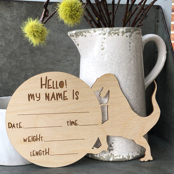 Birth Announcement Sign, Newborn Birth Stats Sign, Newborn Photo Prop, Dinosaur Nursery Decor - Baby Announcement - Baby Shower Gift - Baby