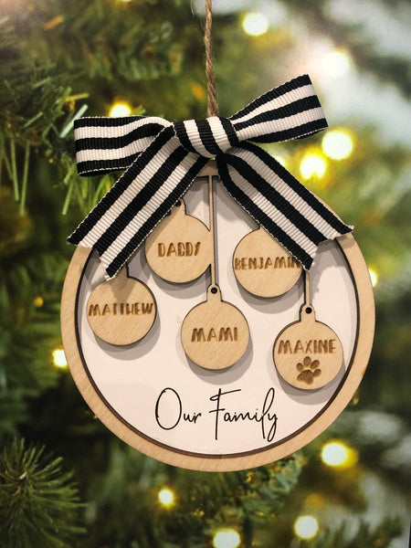 Family Christmas Ornament - Christmas Bubble Ornament - Family Ornament, Gifts under 20 - Ornament