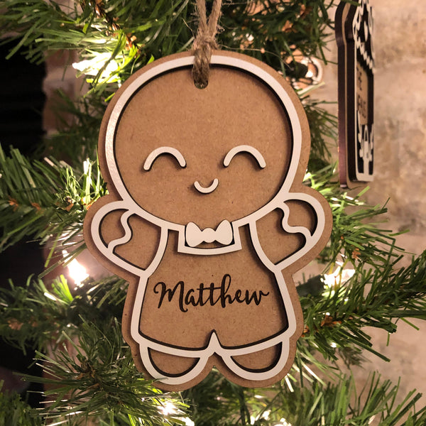 Gingerbread Christmas Ornament - Cute Ornament - Personalized Ornament - Gingerbread Man Girl House - Family Ornaments - 3D Ornament Xmas