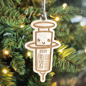 2021 Vaccine Syringe Ornament - 2021 Christmas Ornament - Covid Vaccine Ornament - Covid Syringe - Covid Shot Ornament - Christmas Gift 2021