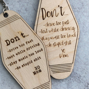 Be Safe - Don't Do Stupid Shit Keychain - New Driver - Student Driver - First Car Owner Gift