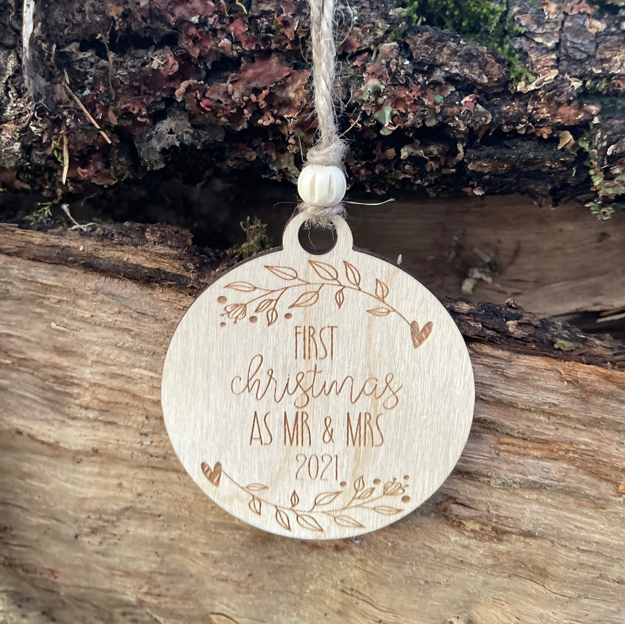 First Christmas Married 2021 Ornament - Personalized Ornament - Newlywed Ornament - Married Ornament - Mr & Mrs Ornament - Wedding Gift